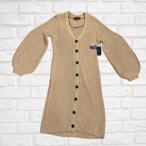 NWT Eloquii Button Front Sweater Dress Size 18/20 Cozy Soft Luxury Plus Size - Picture 2 of 8
